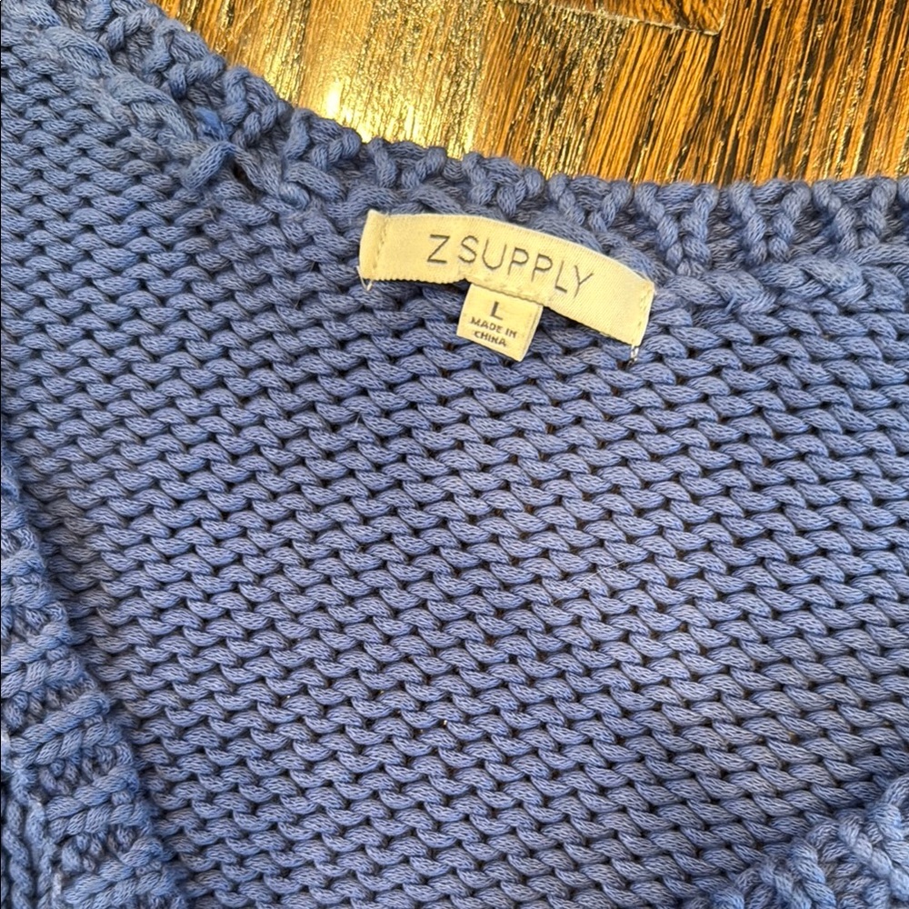 Z Supply Vida Reversible Blue Sweater, size L. Like NEW! - Picture 2 of 7